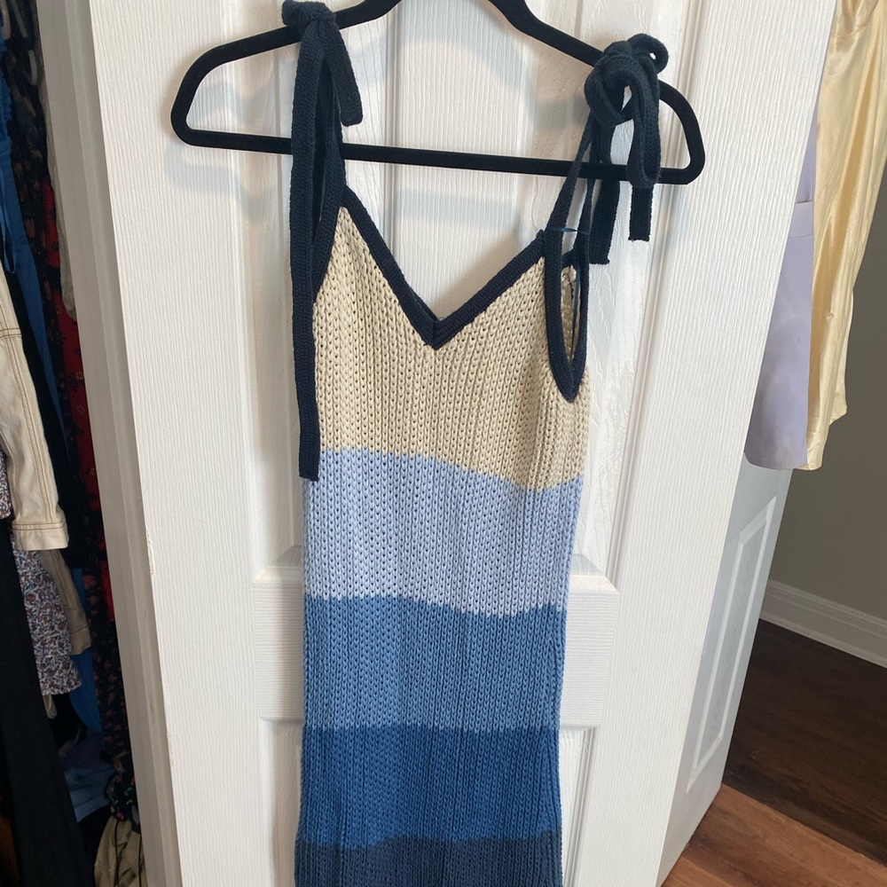 Zara knit midi dress blue